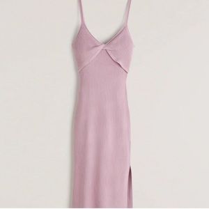 Abercrombie Twistfront Knit Midi Dress Pink